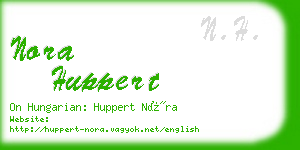 nora huppert business card